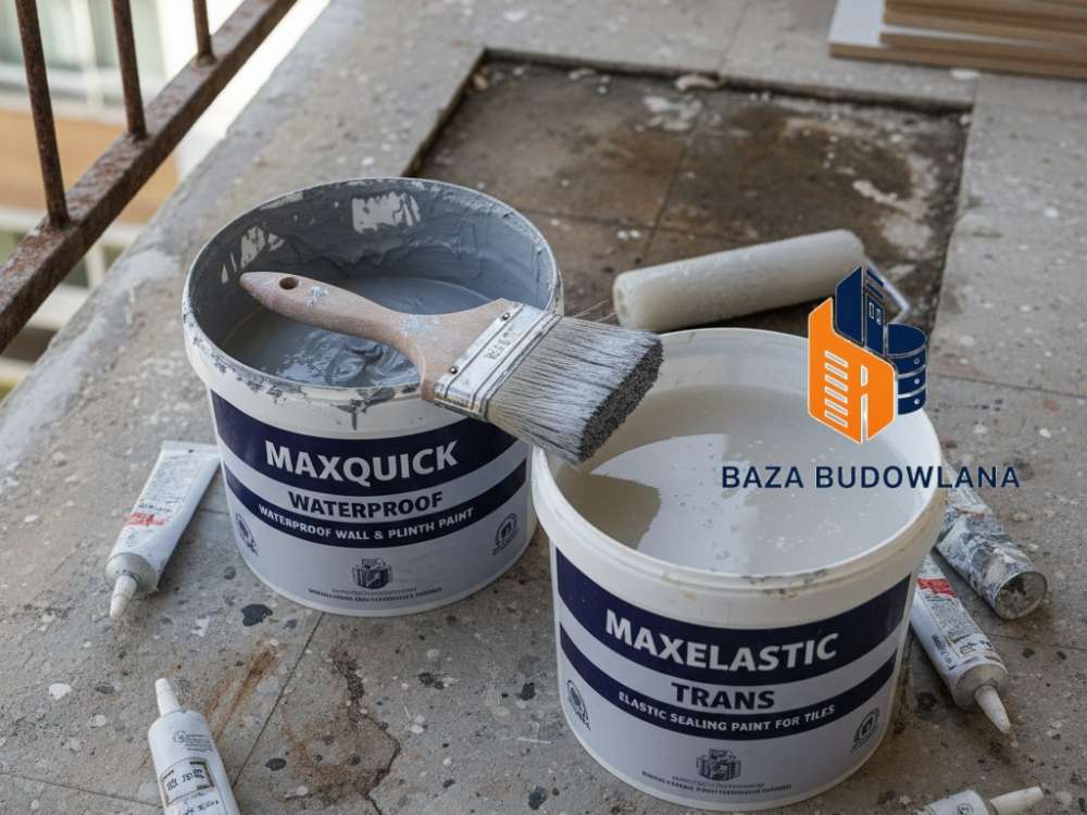 Odporna farba na balkon nanoszona na betonową nawierzchnię w celu ochrony przed przeciekami i degradacją.