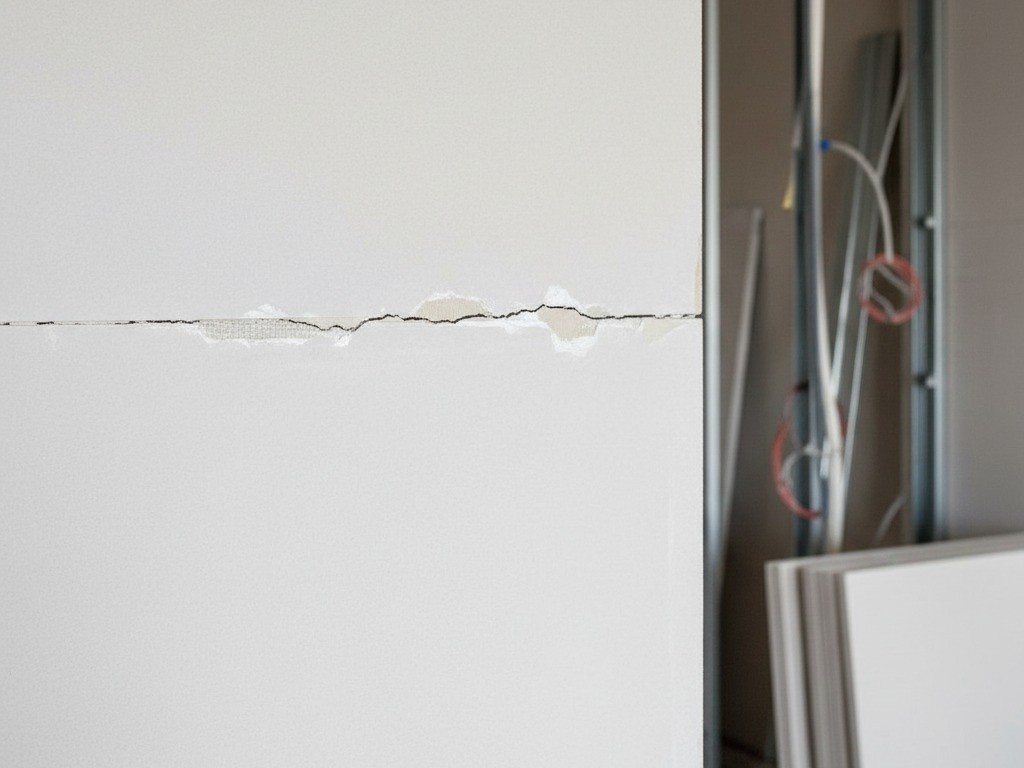 Pęknięcia na łączeniu płyt GK