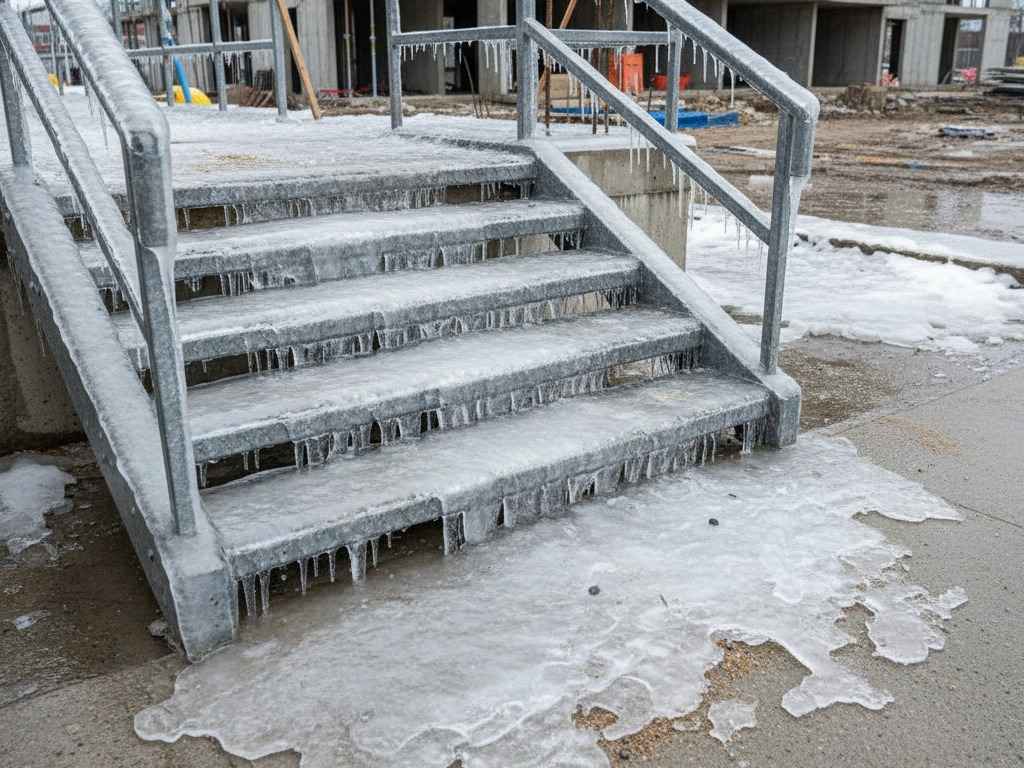 Oblodzenie chodników i schodów