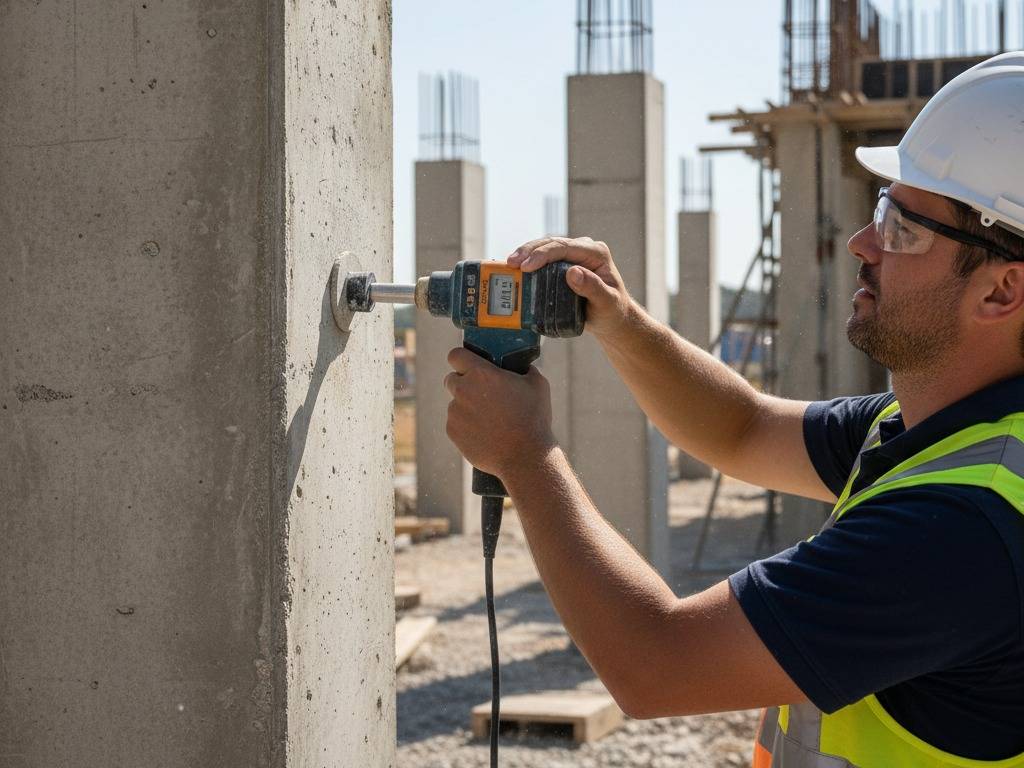 Wykonanie badania młotkiem Schmidta