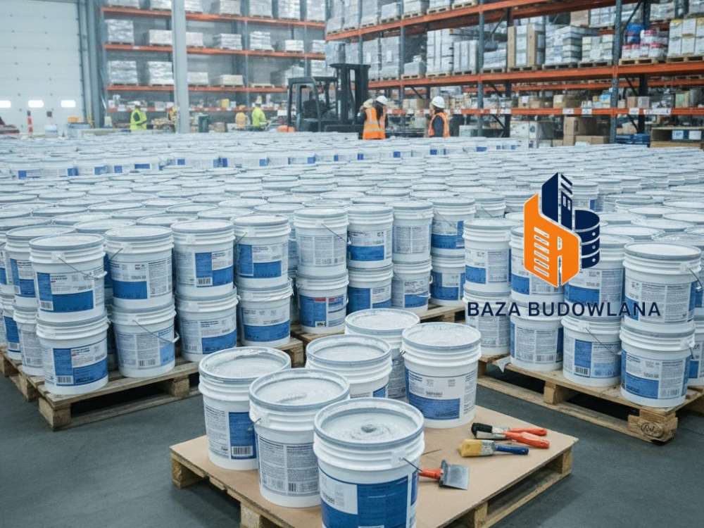 Pracownik nakłada masę uszczelniającą do betonu na szczeliny w betonowej powierzchni.