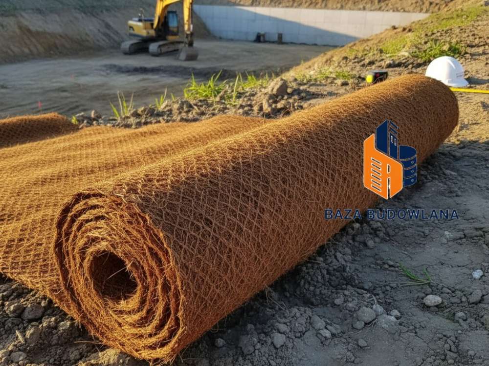 Mata kokosowa stosowana w geotechnice, na skarpy, do ochrony przed erozją, do wzmocnienia skarpy
