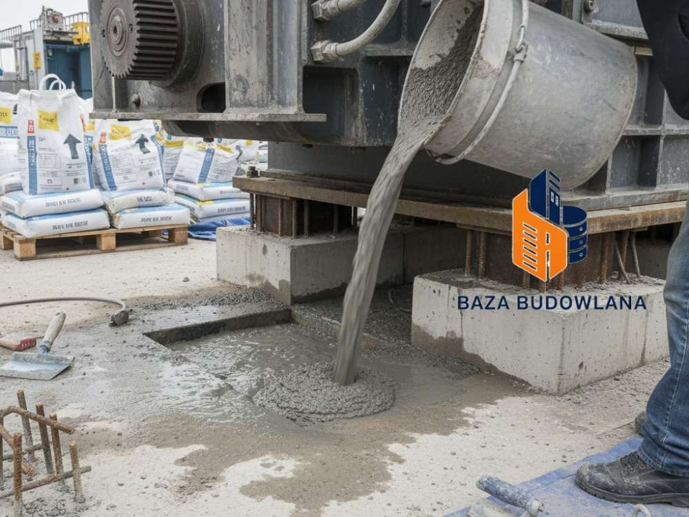 Bezskurczowa zaprawa do podlewek stosowana do precyzyjnego osadzania maszyn i konstrukcji stalowych.