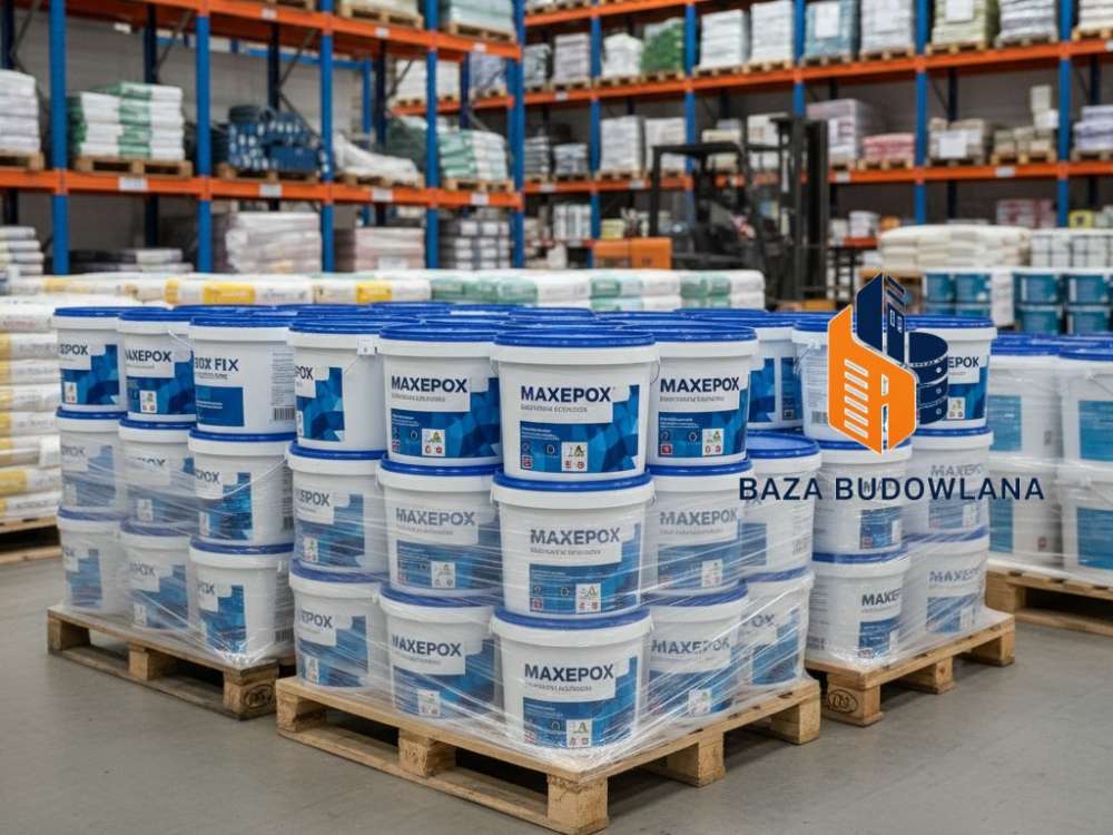 Dwuskładnikowa zaprawa epoksydowa MAXEPOX FIX stosowana jako mocny klej do betonu.