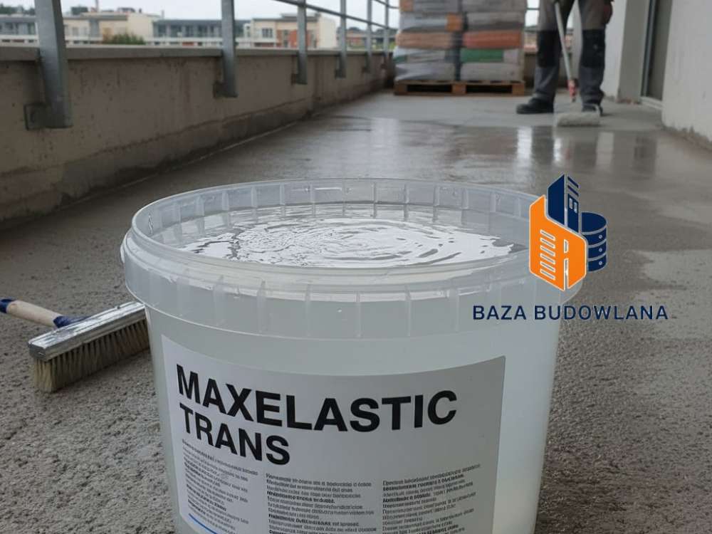 Bezbarwna folia w płynie MAXELASTIC TRANS jako hydroizolacja płytek ceramicznych na tarasie.