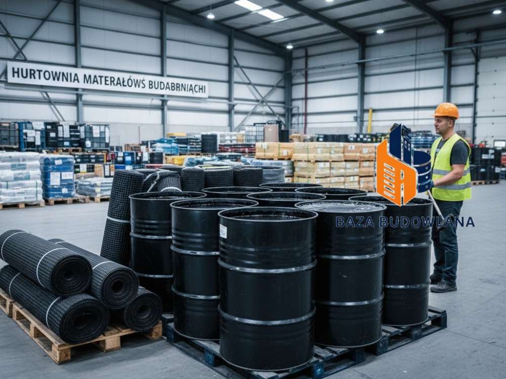 Aplikacja emulsji asfaltowej drogowej pod geosiatkę drogową przy zbrojeniu nawierzchni.