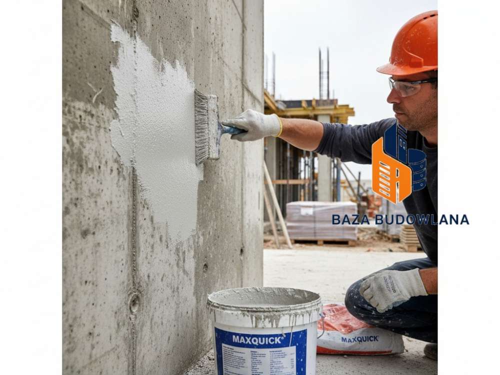 Mineralna farba uszczelniająca do betonu MAXQUICK jako skuteczna hydroizolacja powierzchni balkonu.