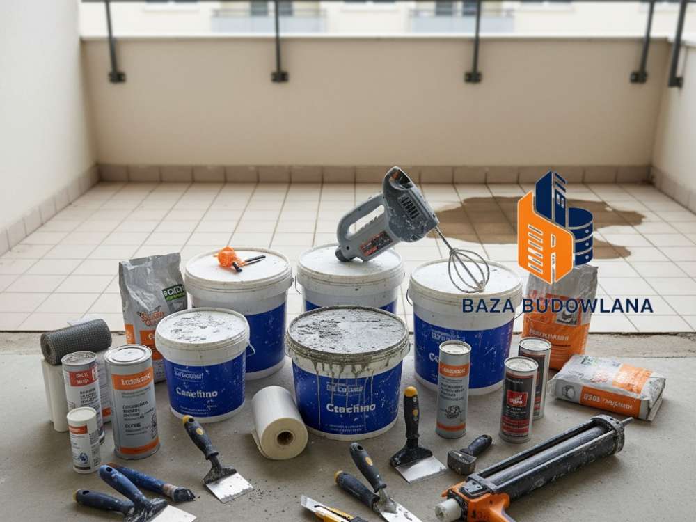 Bezbarwna powłoka uszczelniająca na płytki zapewniająca skuteczną hydroizolację balkonu.