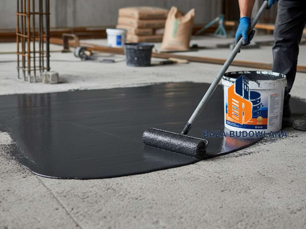 Elastyczna masa gumowa MAXELASTIC aplikowana na betonowy taras jako trwała hydroizolacja.