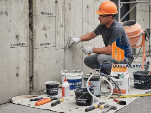 Naprawa betonu na zewnątrz - klejenie rys, reprofilacja i wyrównanie betonu