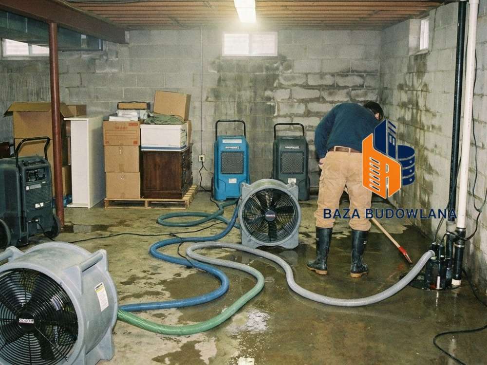 Tamowanie wycieku wody ze ściany cementem hydraulicznym w ramach osuszania budynków.