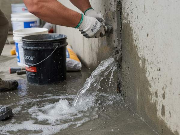 Tamowanie aktywnych wycieków wody w konstrukcjach betonowych