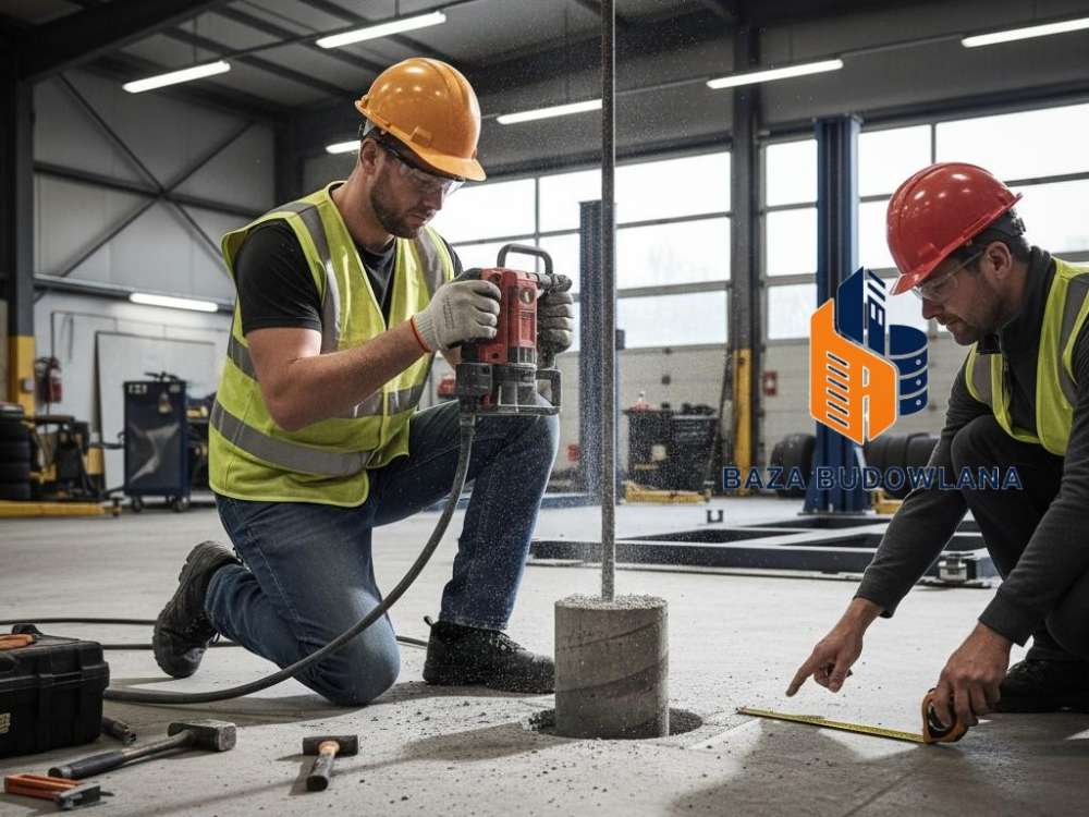 Badanie posadzki pod podnośnik samochodowy