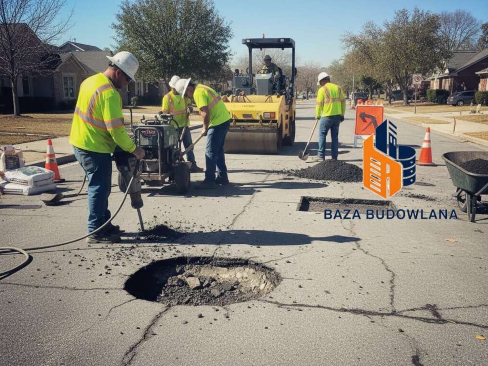 Naprawa dziur w asfalcie