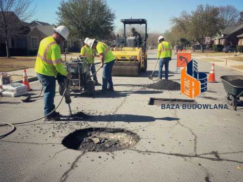 Naprawa dziur w asfalcie