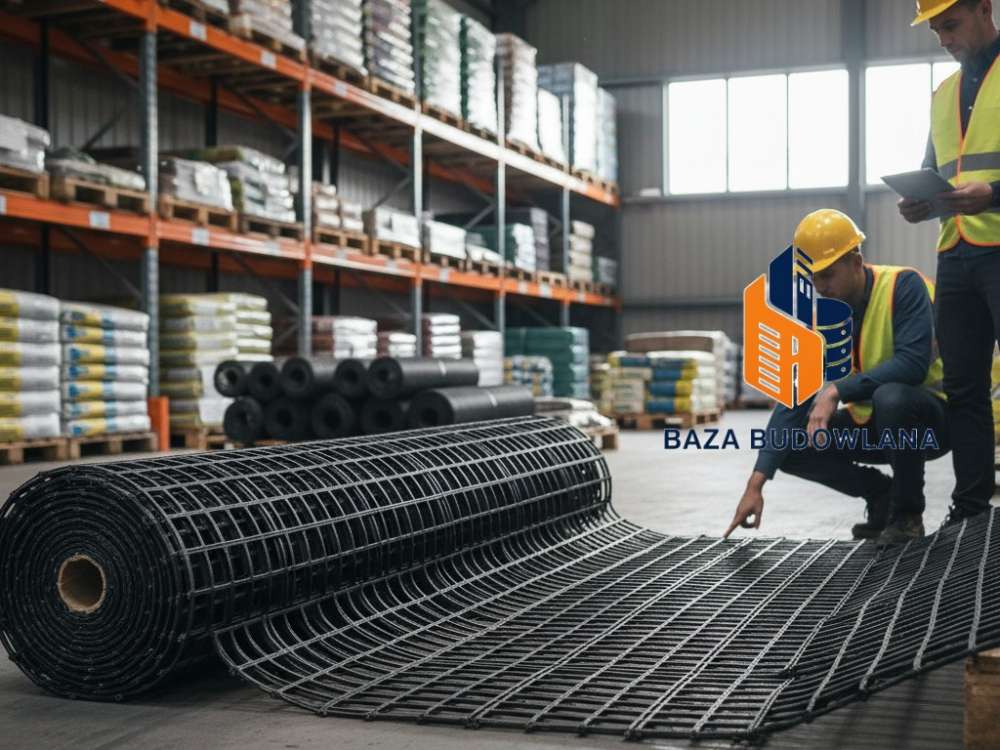 Georuszt dwukierunkowy wzmacniający słabe podłoże pod podjazd jako trwała siatka stabilizująca grunt.