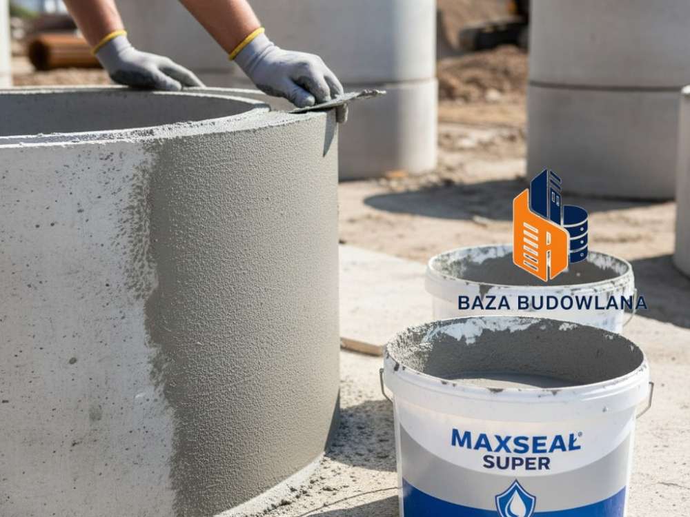Hydroizolacja studni betonowej przy użyciu uszczelniacza krystalicznego Maxseal Super.
