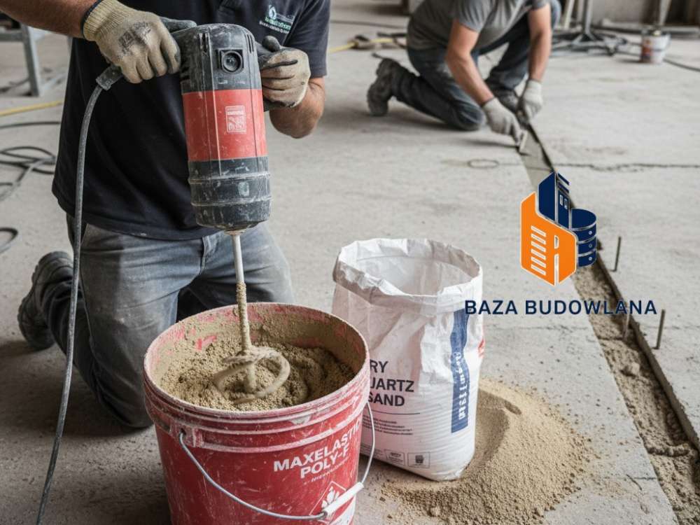 Zaprawa polimocznikowa MAXELASTIC POLY-F stosowana do trwałej naprawy pęknięć i ubytków w betonie.