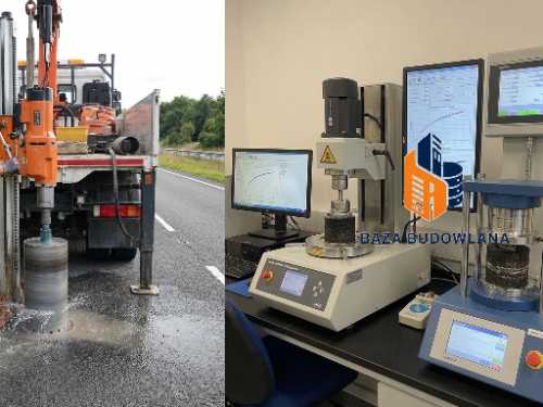 Badania koleinowania asfaltu - odwierty i badanie laboratoryjne