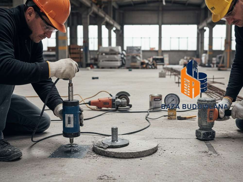 Ocena stanu posadzki betonowej poprzez badanie młotkiem Schmidta oraz test PULL OFF.