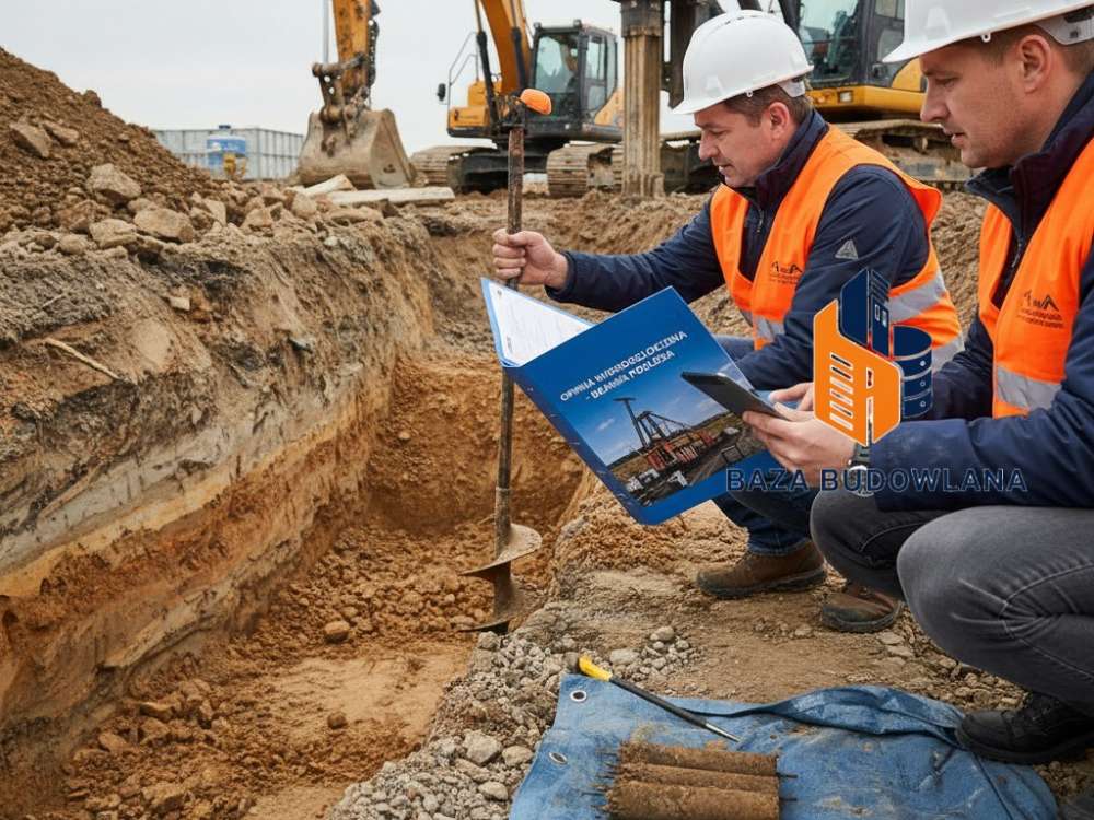 Specjalista wykonujący badania terenowe do opinii hydrogeologicznej określającej warunki gruntowo-wodne.