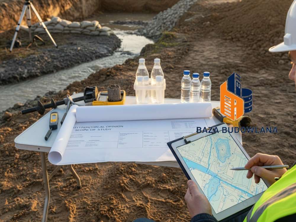 Specjalistyczna opinia hydrologiczna analizująca warunki wodne i gruntowe terenu pod inwestycję.