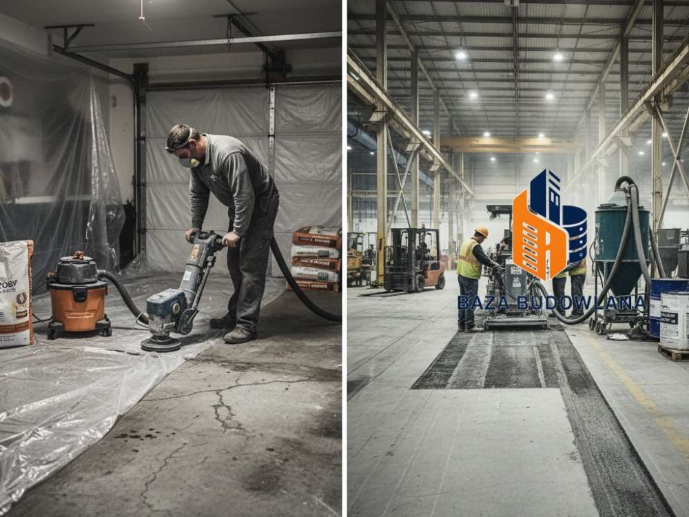 Profesjonalna renowacja i szlifowanie betonowej posadzki w garażu oraz obiektach przemysłowych.