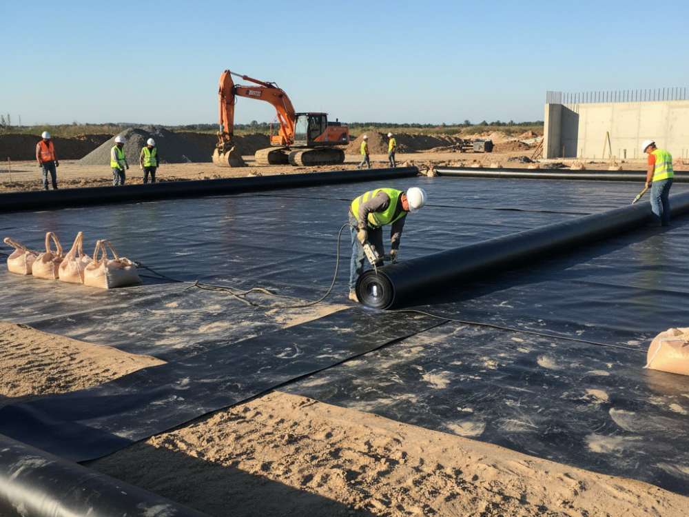 Układanie geomembrany