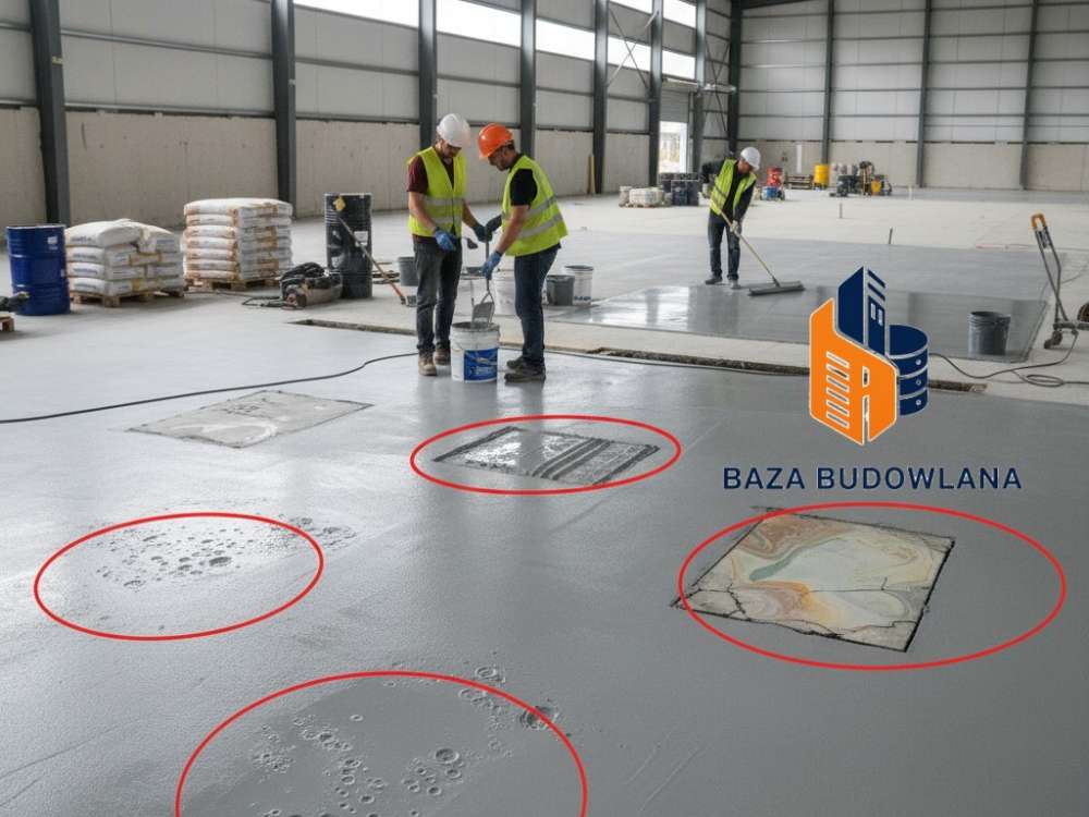 Profesjonalny montaż posadzki żywicznej – pracownik starannie rozprowadza masę na przygotowanym podłożu.