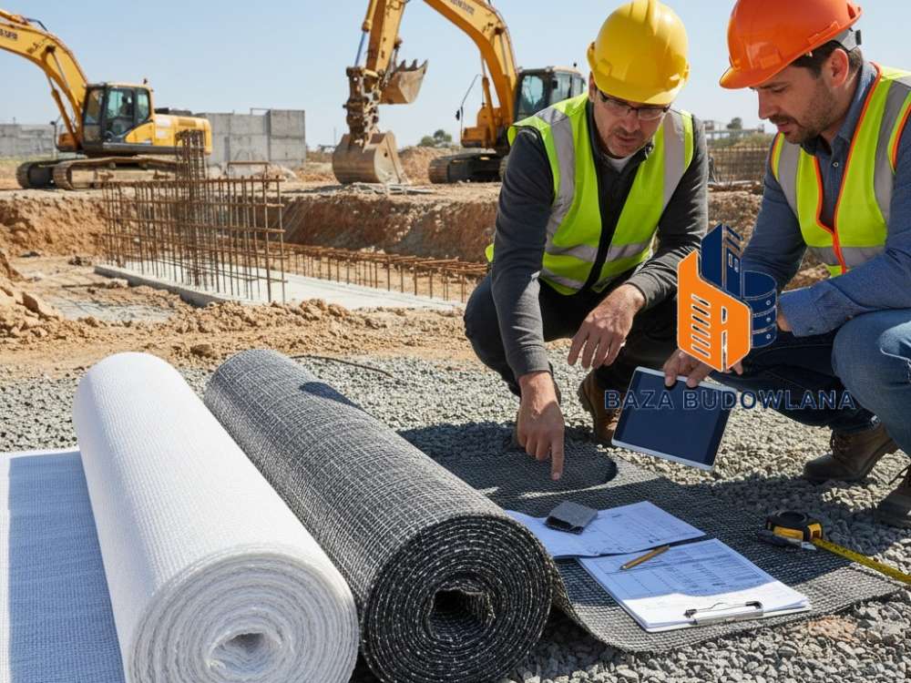 Geotkanina polipropylenowa PP wykorzystywana przy doborze parametrów geosyntetyków do stabilizacji gruntu.