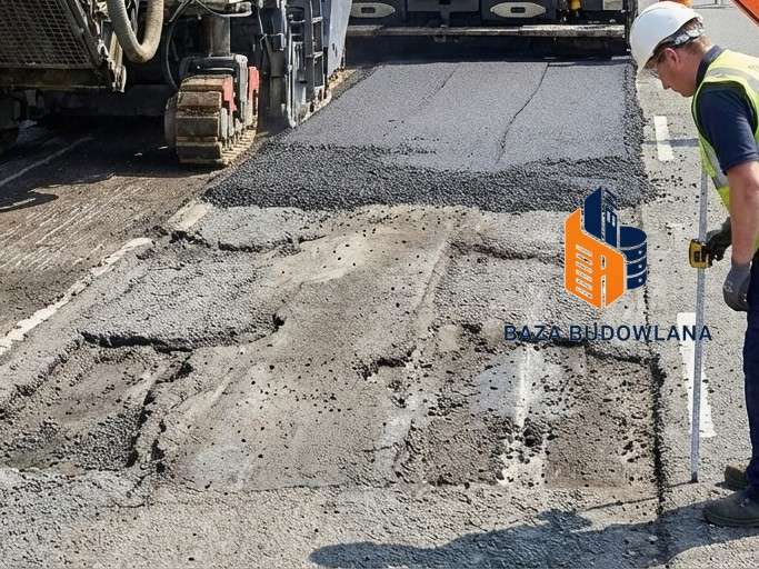 Naprawa kolein asfaltowych poprzez precyzyjne frezowanie nawierzchni i zastosowanie nowej nakładki.