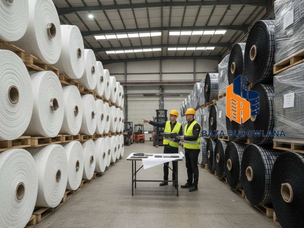 Porównanie struktury geowłókniny i geotkaniny wykorzystywanych w geotechnice oraz inżynierii lądowej.