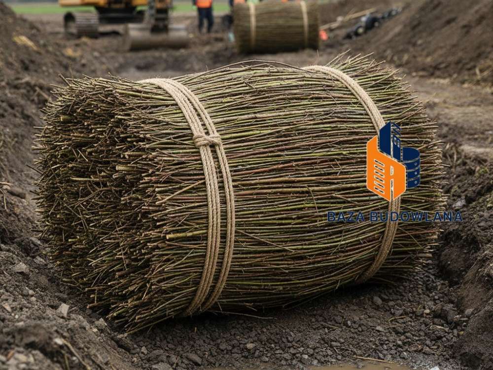 Cylindryczna kiszka faszynowa z pędów wikliny służąca do umacniania brzegów rzek i skarp.