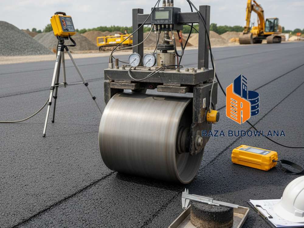 Badanie odporności asfaltu na koleinowanie, pobieranie próbek na drodze.