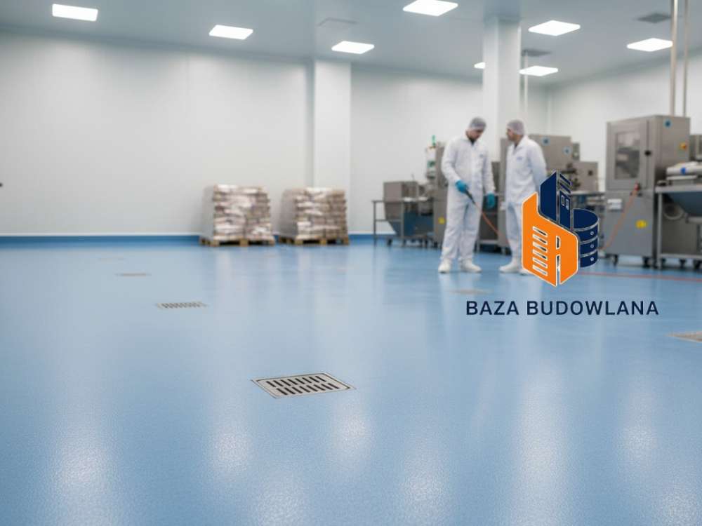 Przemysłowa posadzka żywiczna w zakładzie spożywczym zgodna z normami higienicznymi HACCP.