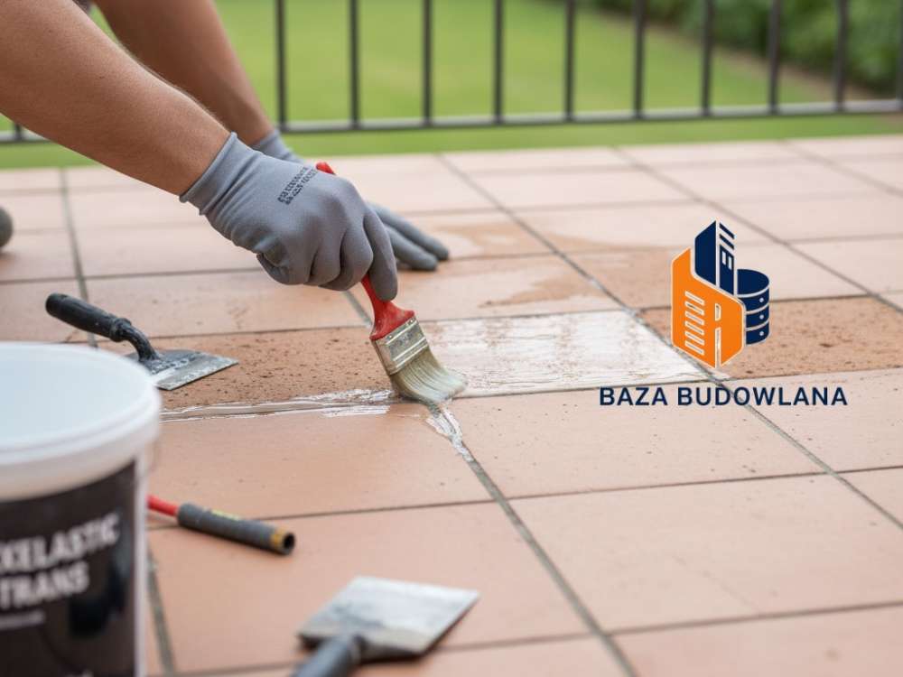 Renowacja tarasu bez zrywania płytek poprzez naprawę fug i ochronną impregnację podłoża.