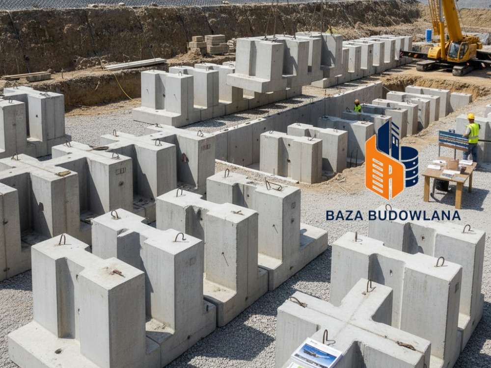 Betonowe ściany oporowe typu L i T jako prefabrykowana stabilizacja terenu i zboczy.