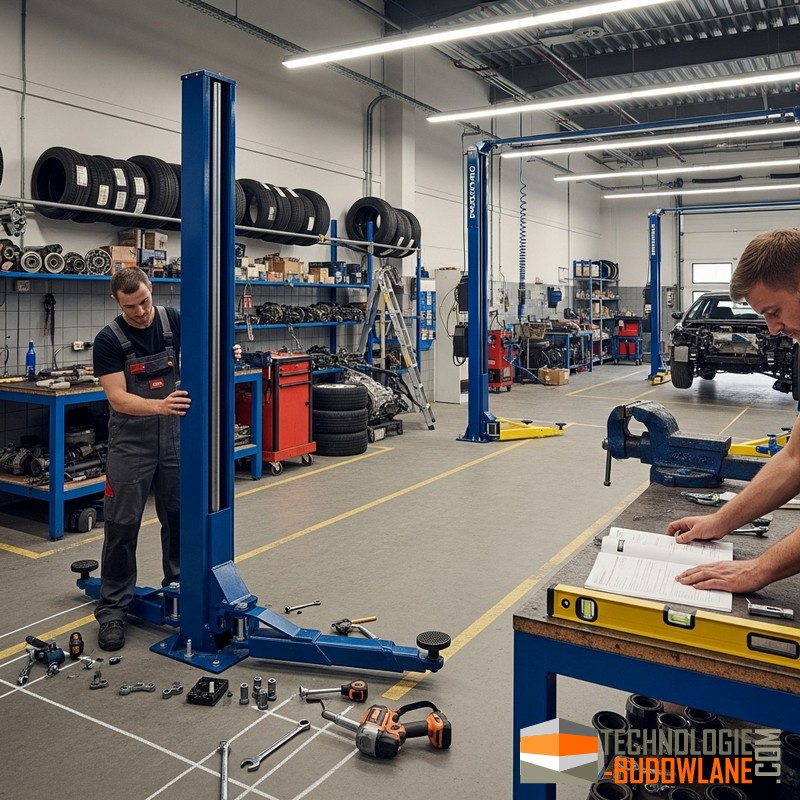 Montaż podnośnika dwukolumnowego