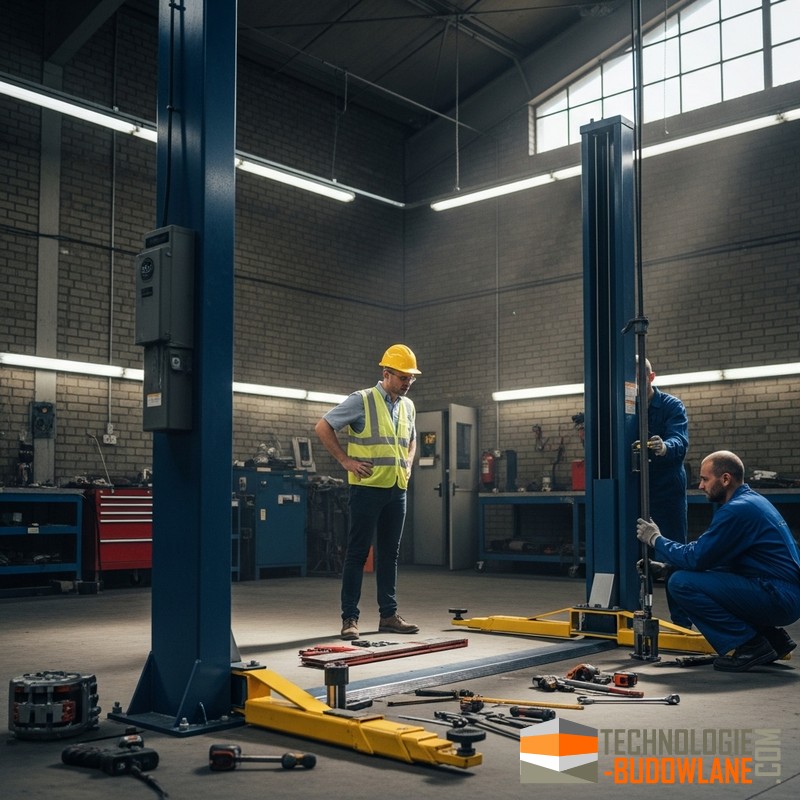 Montaż podnośników warsztatowych i dźwigów stacjonarnych