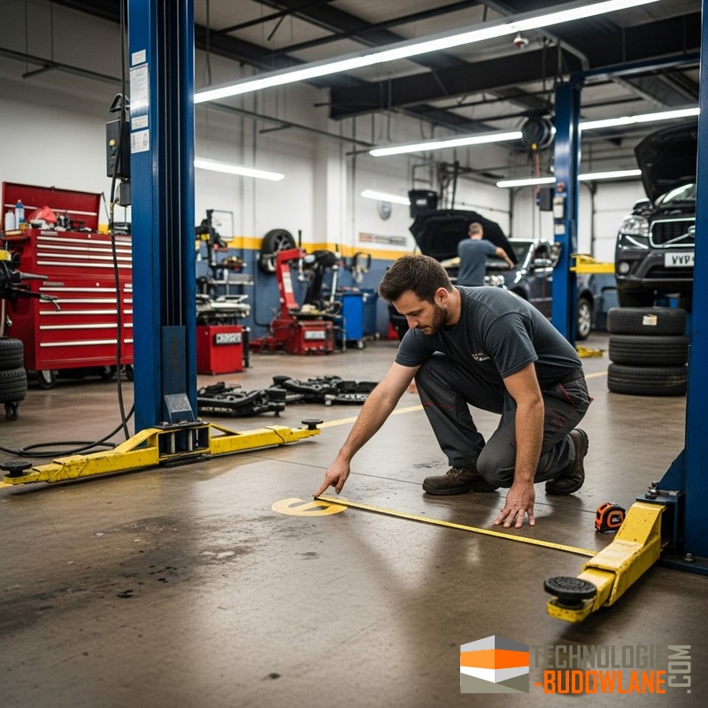 Badanie posadzki pod podnośnik - badanie dla UDT