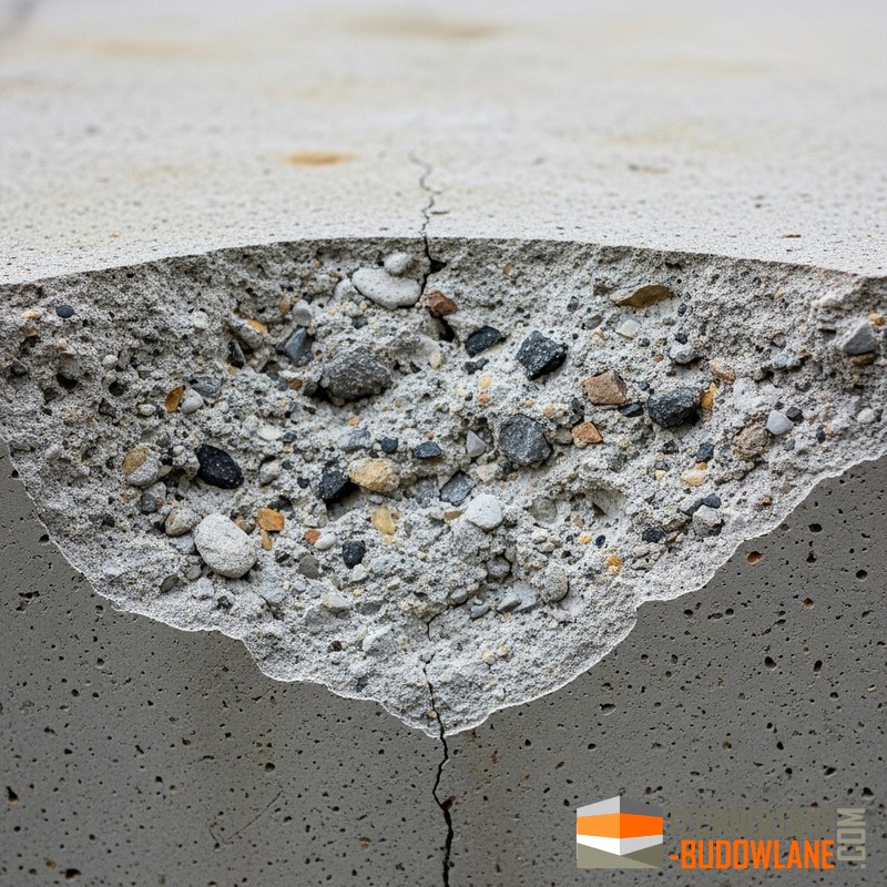 Uszkodzenia betonu - wykruszenie