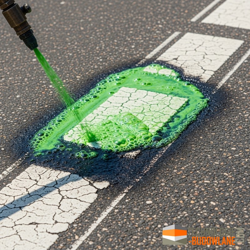 Usuwanie oznakowania poziomego z nawierzchni drogowej z asfaltu i betonu