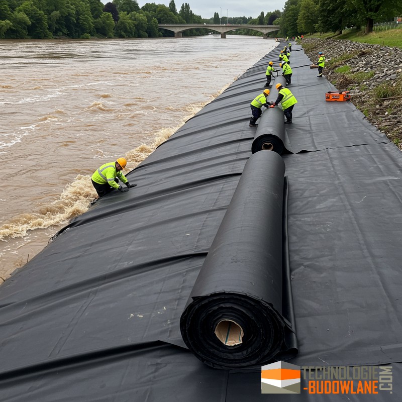 Geowłóknina impregnowana substancją uszczelniającą