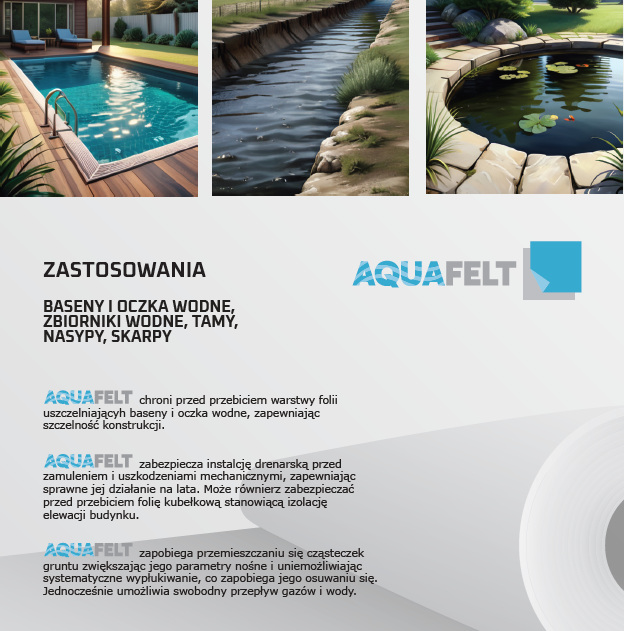 AQUAFELT - mata ochronna basenowa - pod membranę hydroizolacyjną