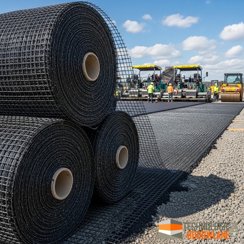 Siatka szklano szklana pod asfalt