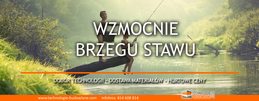 wzmocnienie brzegu stawu jeziora i kanału wodnego