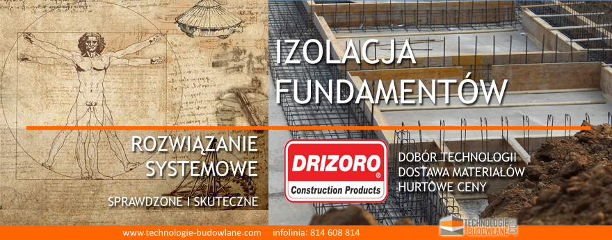 izolacja fundamentów - system Drizoro